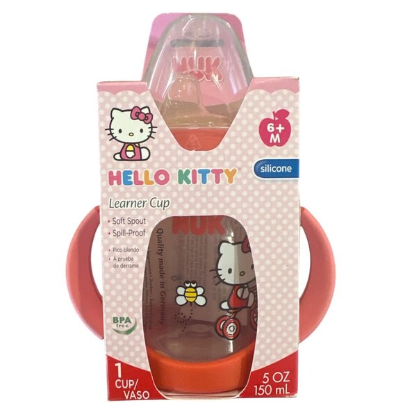 Hello Kitty NUK Learner Cup 6+ Months 5 oz Silicone Soft Spout Spill-Proof RARE - Picture 3 of 7